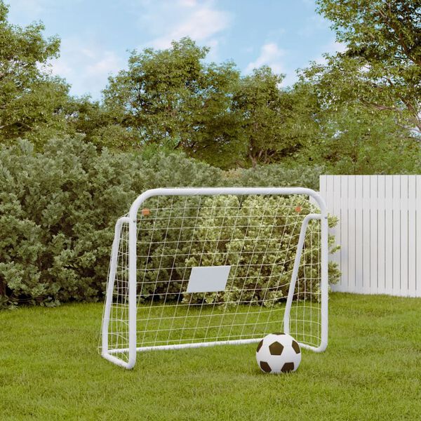 Fotbollsmål med nät vit 125x96x60 cm stål & polyester - Bild 2